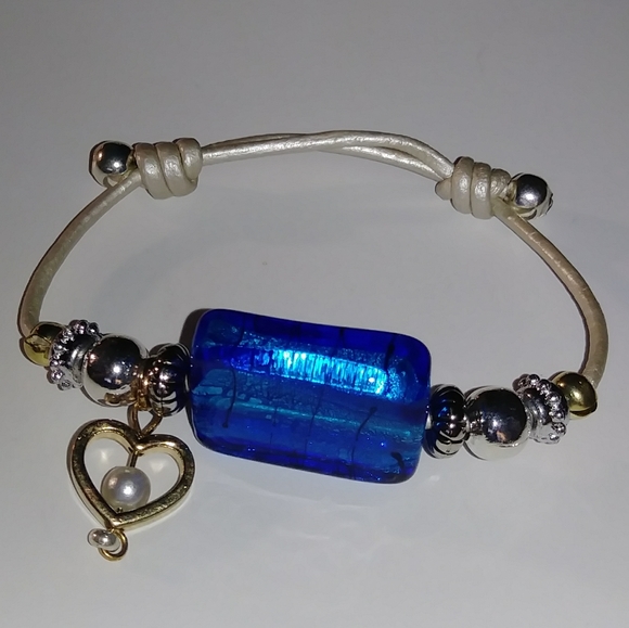Blue - Handcrafted Glass Stone Bracelet 05 main image 1